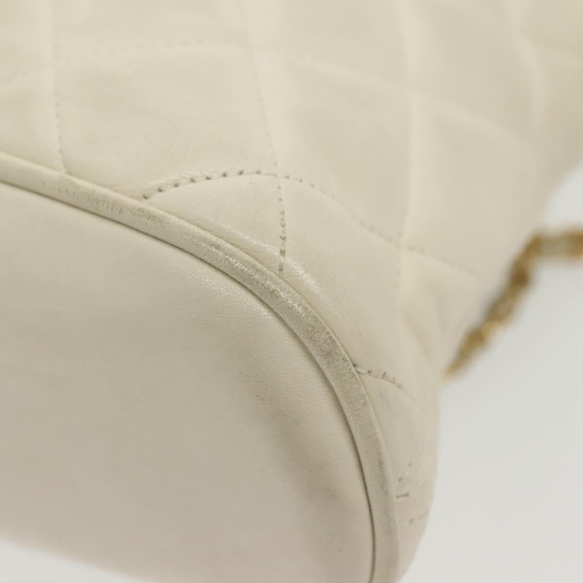 Chanel Matelassé, "WHITE,GOLD", Leather, shoulder