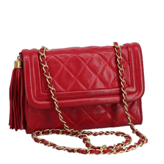 Chanel Cc, Red, Calfskin, shoulder