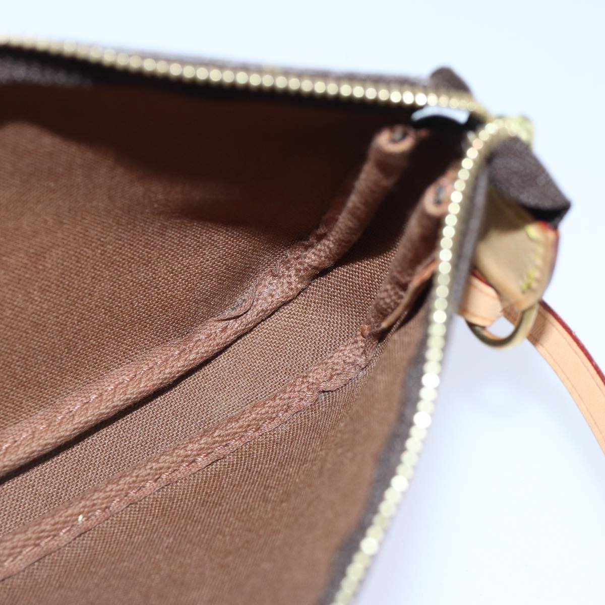 Louis Vuitton Pochette Accessoire, Brown, Canvas, clutch