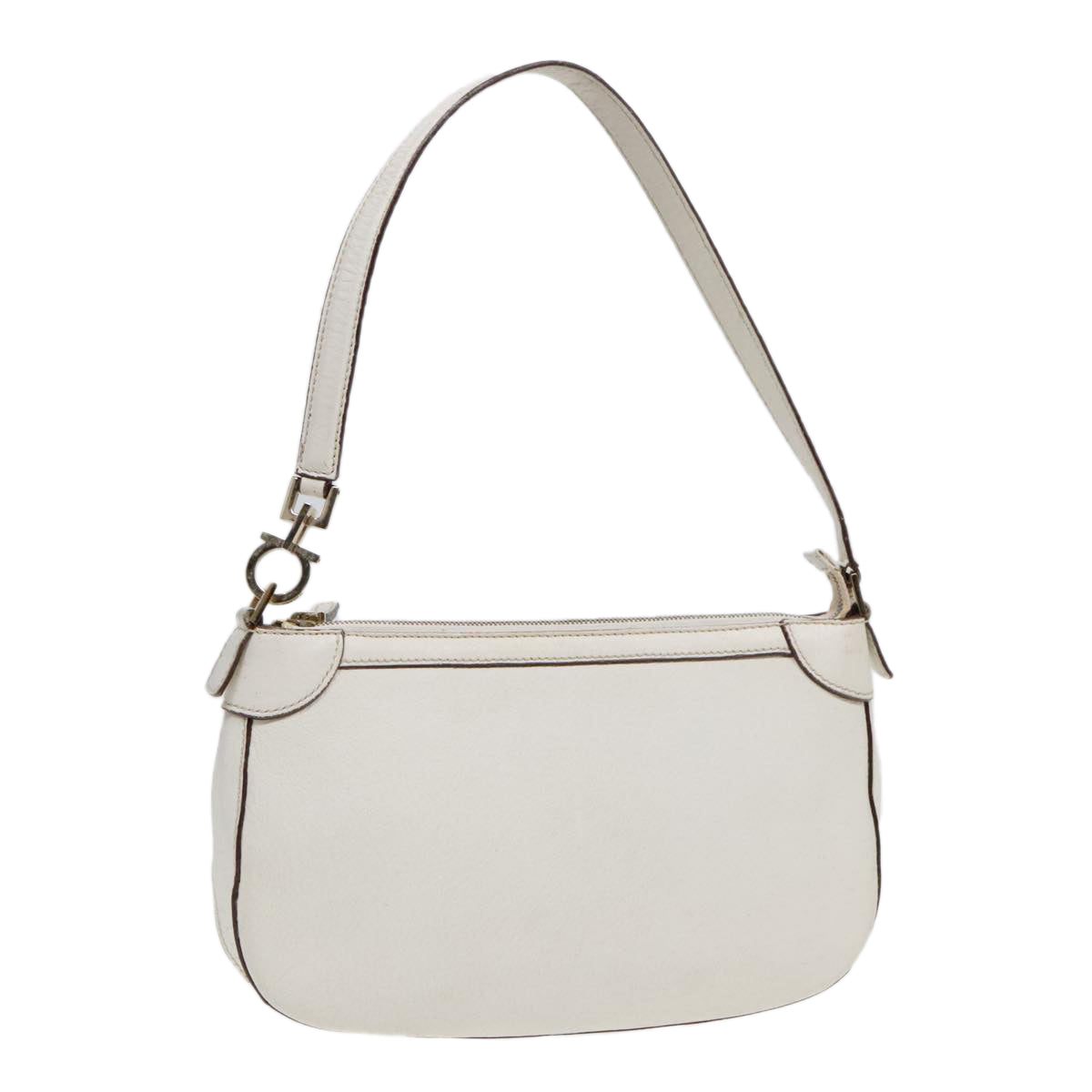 Salvatore Ferragamo, White, Leather, shoulder