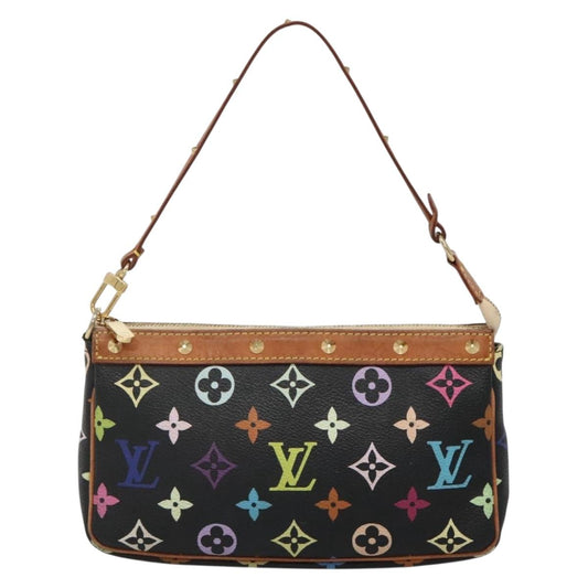 Louis Vuitton Pochette Accessoire, Black, Canvas, clutch