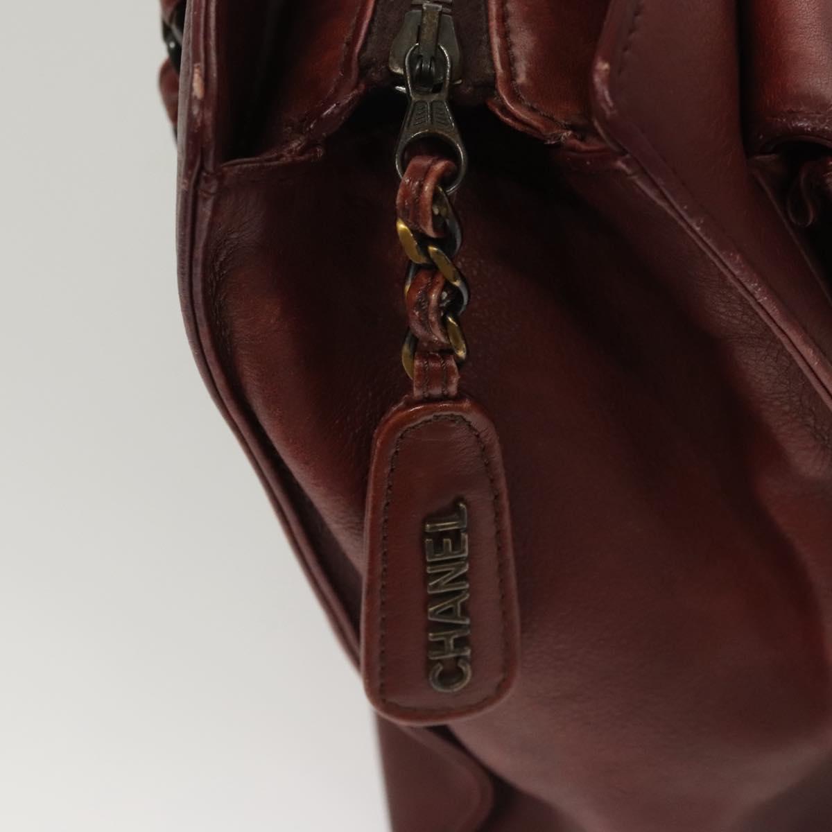 Chanel, Burgundy, Leather, handbag