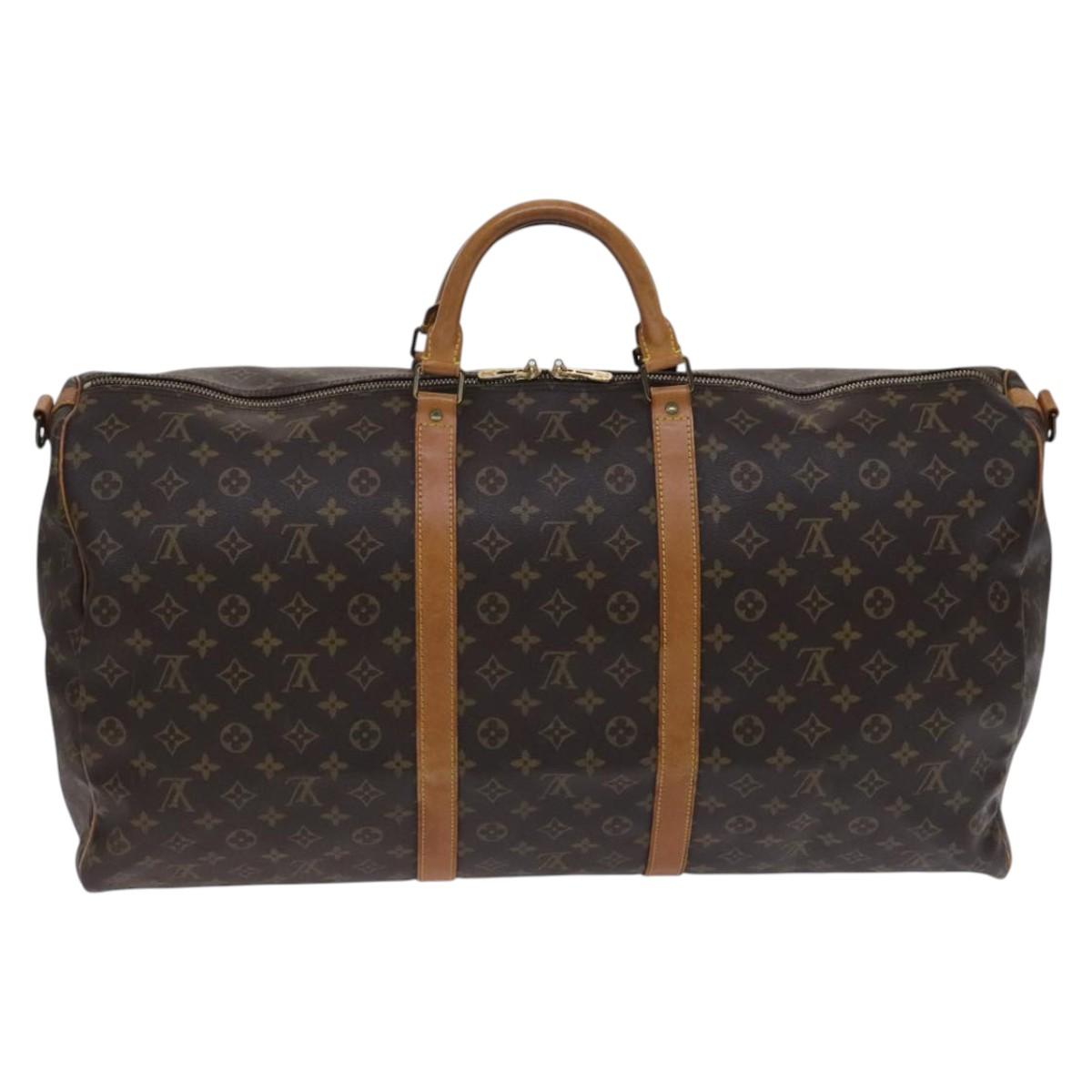 Louis Vuitton Keepall Bandoulière 60, Brown, Canvas, travel
