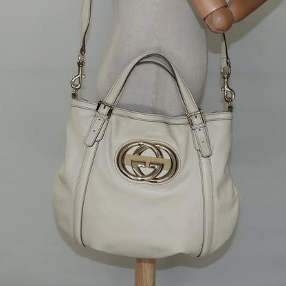 Gucci Interlocking G, Beige, Leather, tote