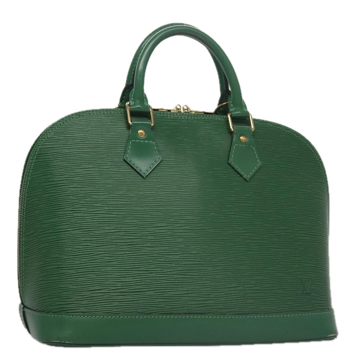 Louis Vuitton Alma, Green, Leather, handbag