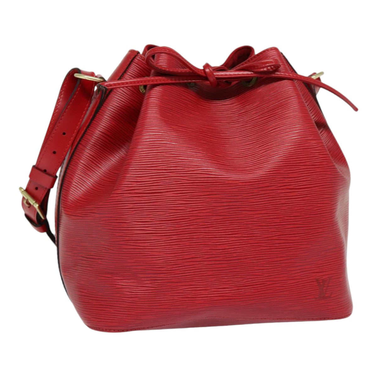 Louis Vuitton Noe, Red, Leather, shoulder