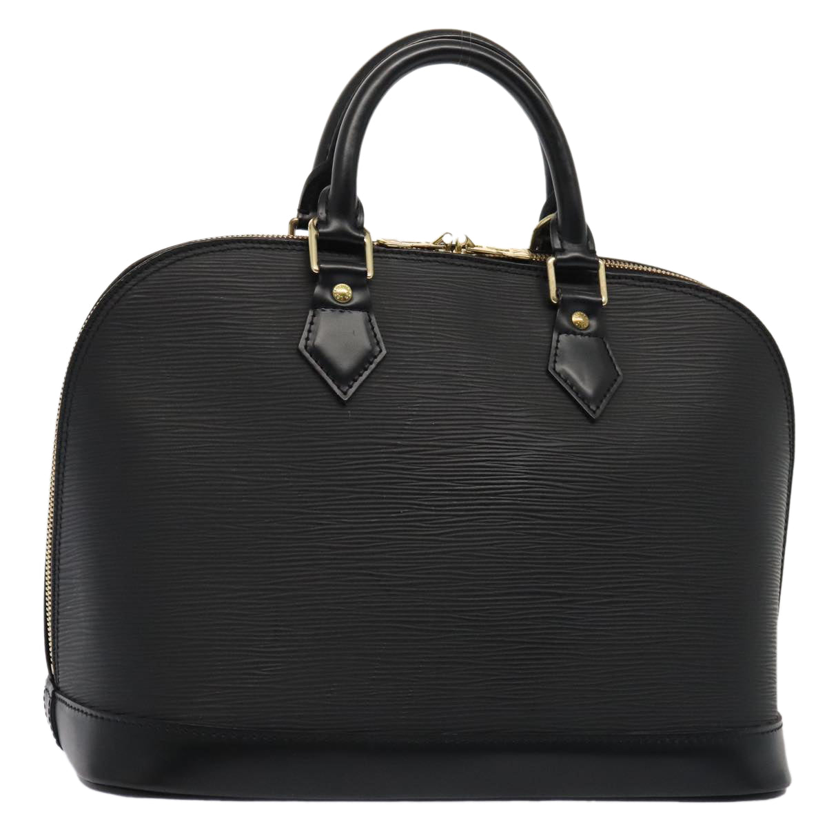 Louis Vuitton Alma, Black, Leather, handbag