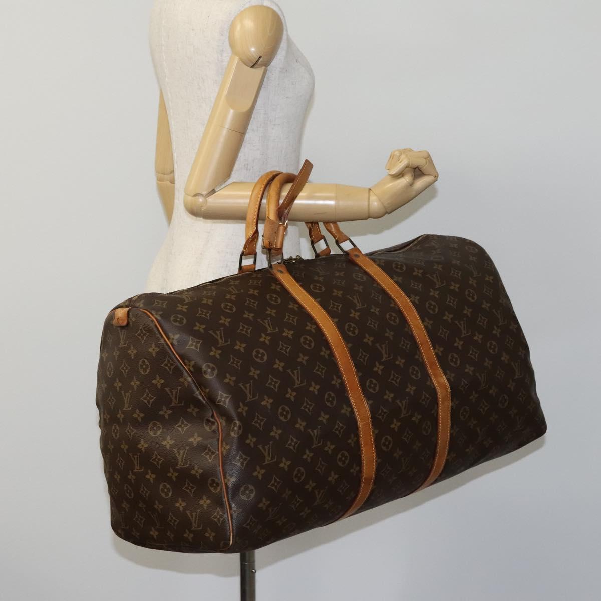 Louis Vuitton Keepall 60, Brown, Canvas, travel