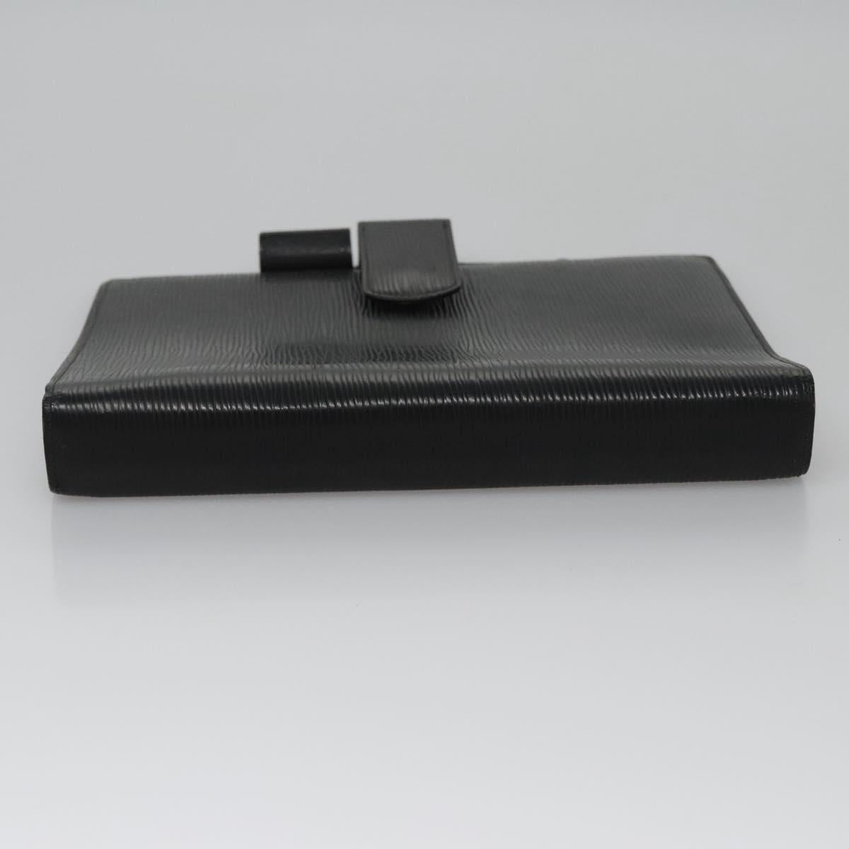 Louis Vuitton Agenda cover, Black, Leather, wallet