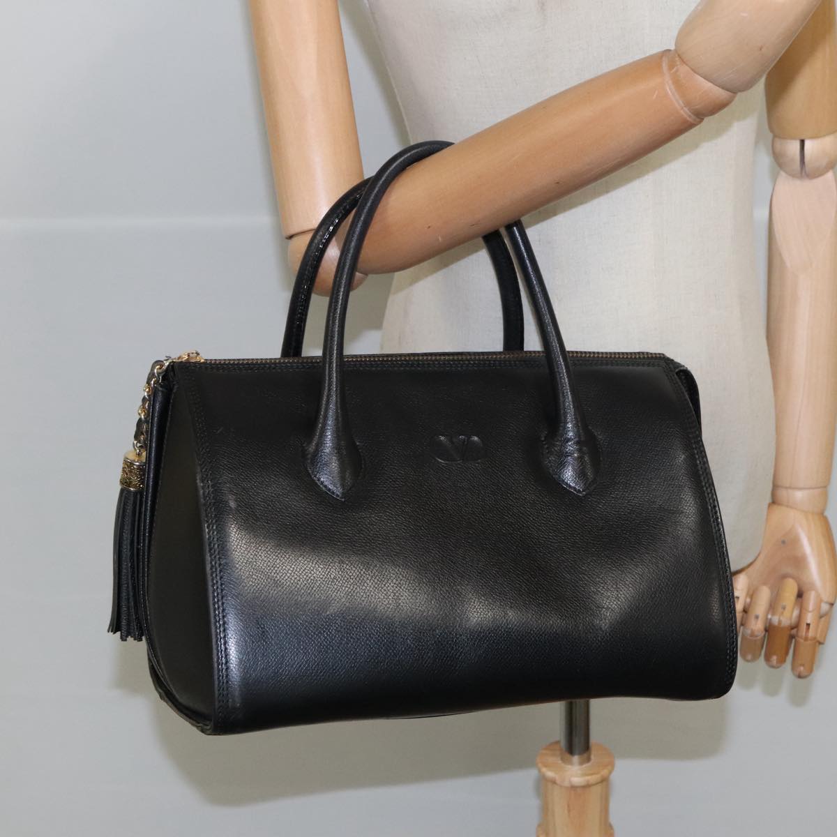 Valentino Garavani, Black, Leather, handbag