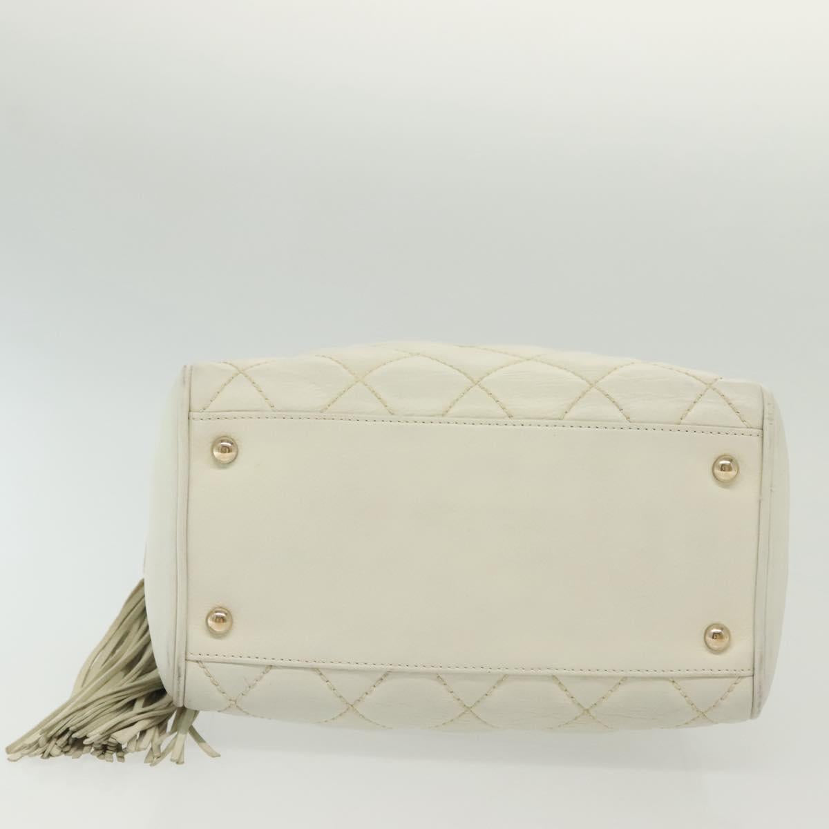 Chanel Coco Mark, White, Leather, handbag