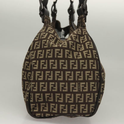 Fendi Zucchino, Brown, Canvas, shoulder