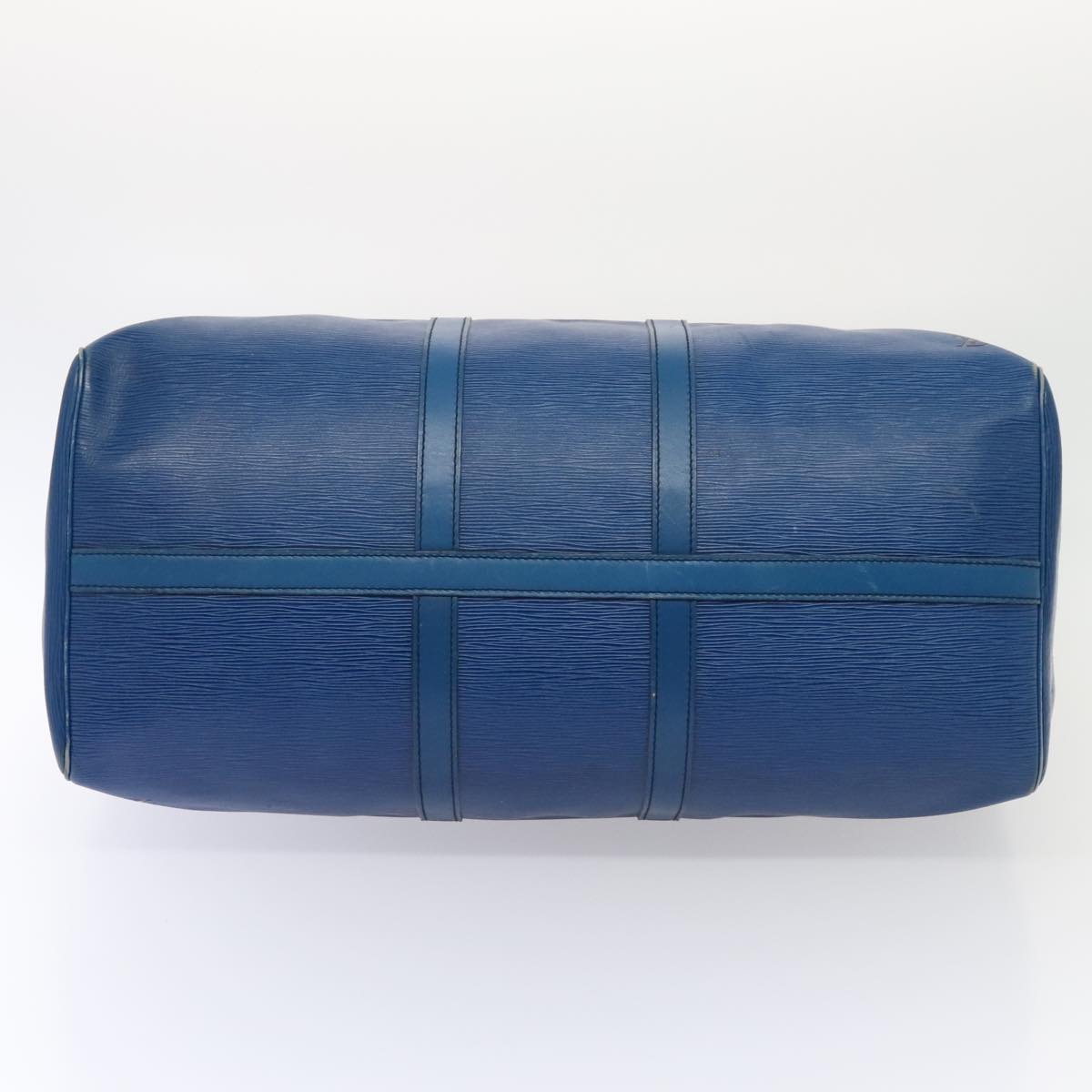 Louis Vuitton Keepall 55, Blue, Leather, travel