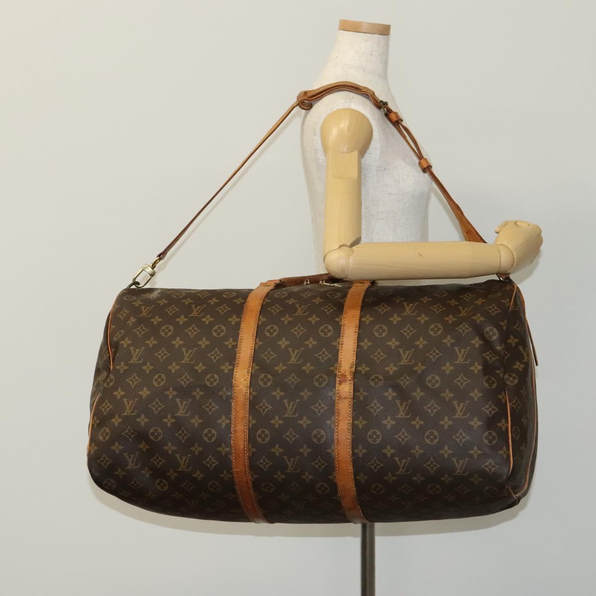Louis Vuitton Keepall Bandoulière 60, Brown, Canvas, travel