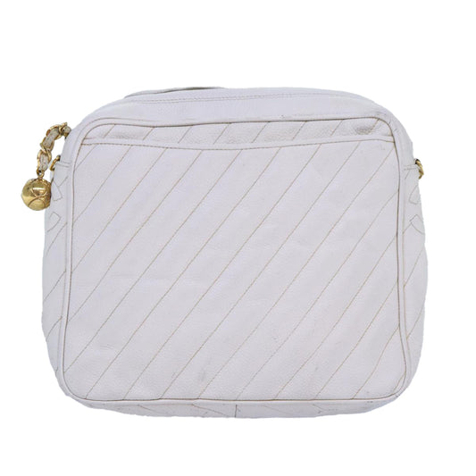 Chanel Mademoiselle, White, Leather, shoulder