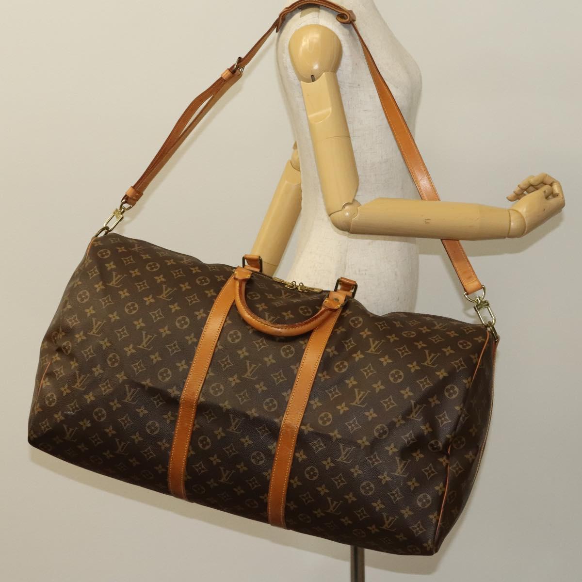 Louis Vuitton Keepall Bandoulière 60, Brown, Canvas, travel