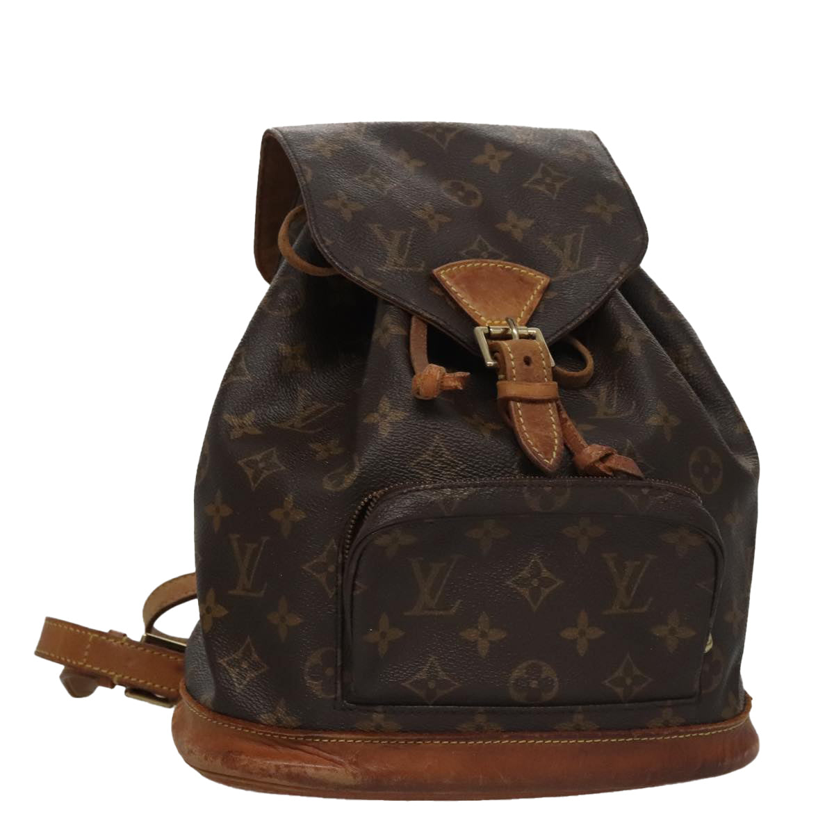 Louis Vuitton Montsouris MM, Brown, Canvas, backpack