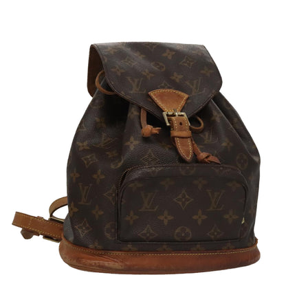 Louis Vuitton Montsouris MM, Brown, Canvas, backpack