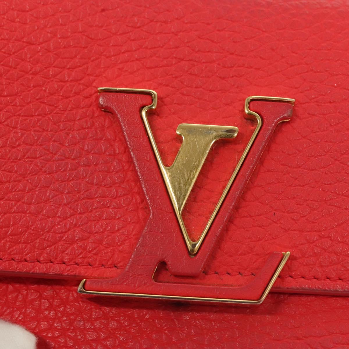 Louis Vuitton Capucines, Red, Leather, wallet