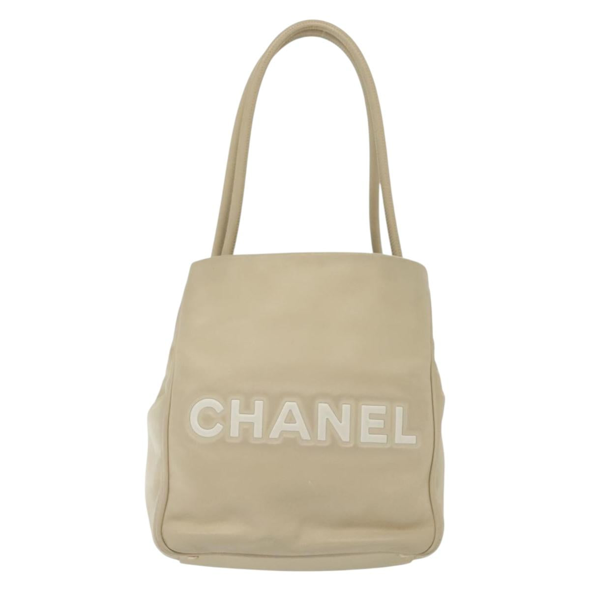 Chanel Camellia, Beige, Leather, shoulder