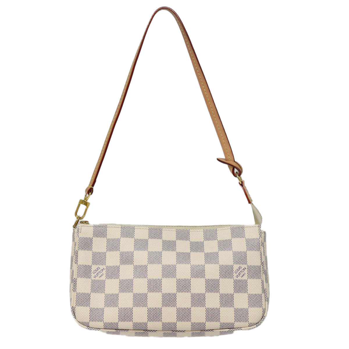 Louis Vuitton Pochette accessoires, White, Canvas, clutch