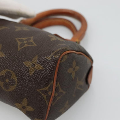 Louis Vuitton Nano Speedy, Brown, Canvas, handbag