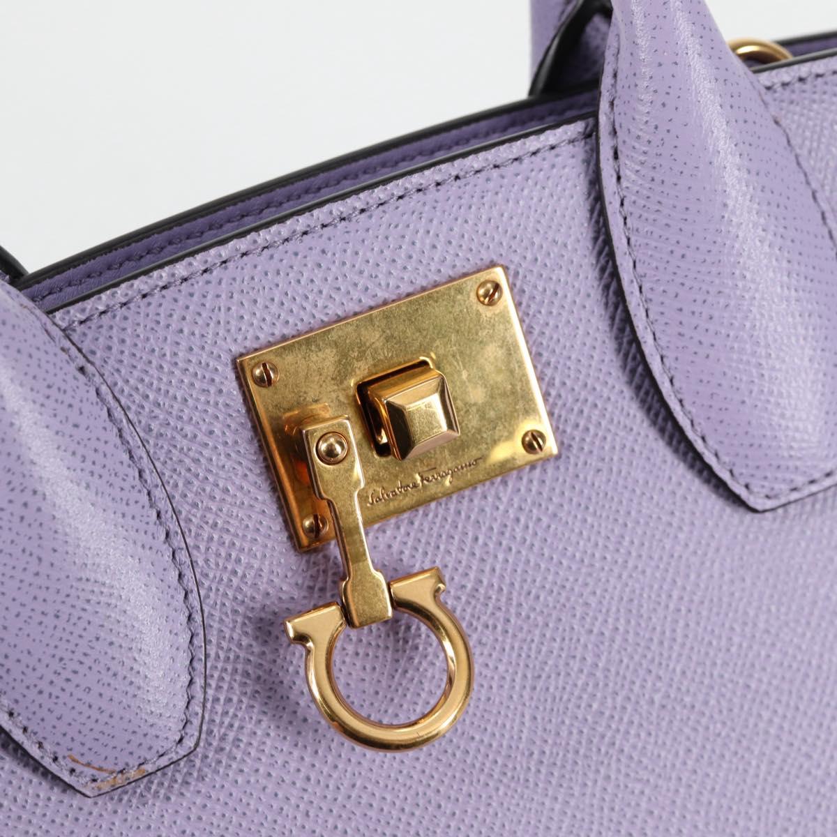 Salvatore Ferragamo Gancini, Purple, Leather, handbag