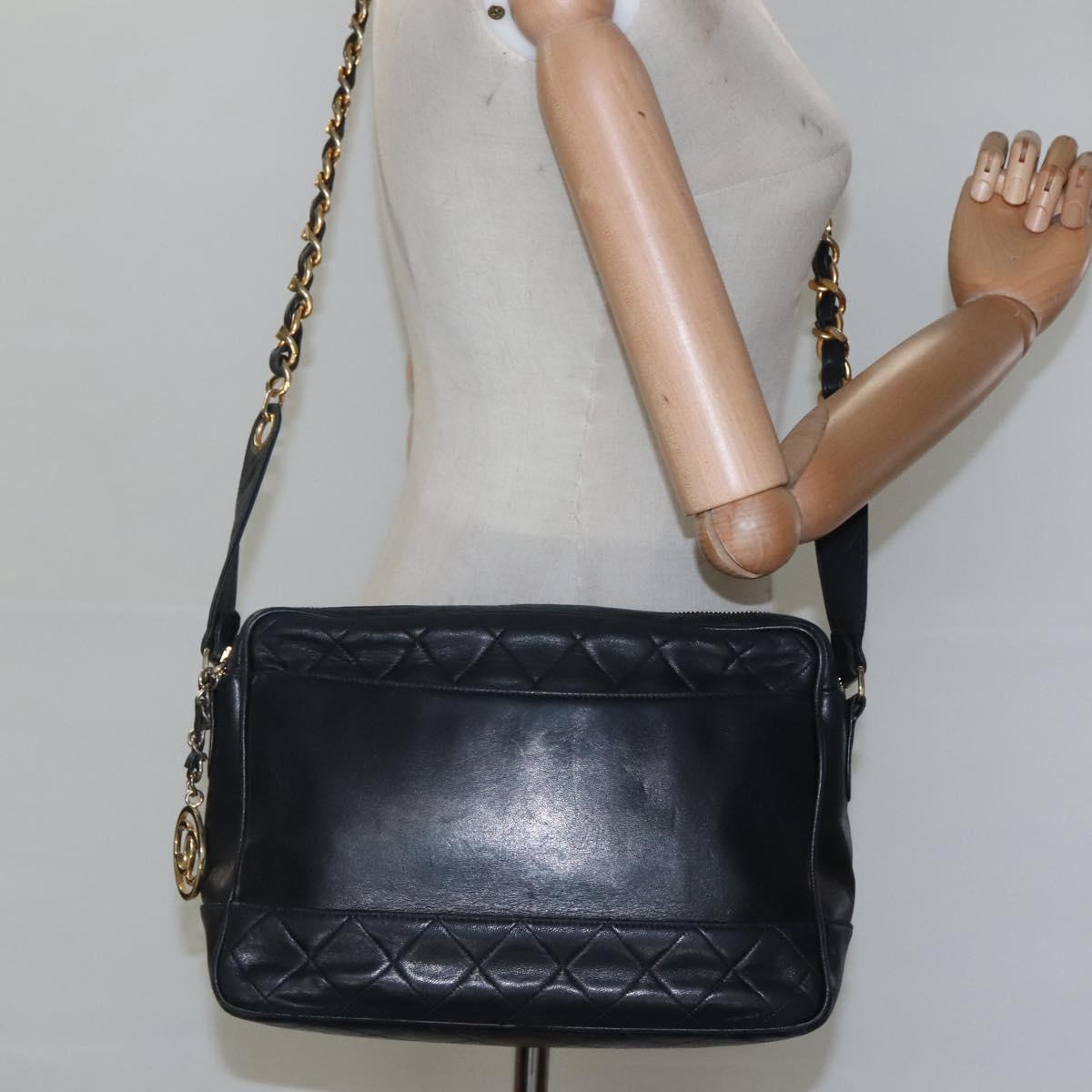 Chanel Camera, Black, Leather, shoulder