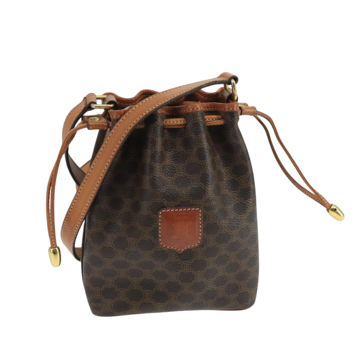 Céline Macadam, Brown, Canvas, shoulder