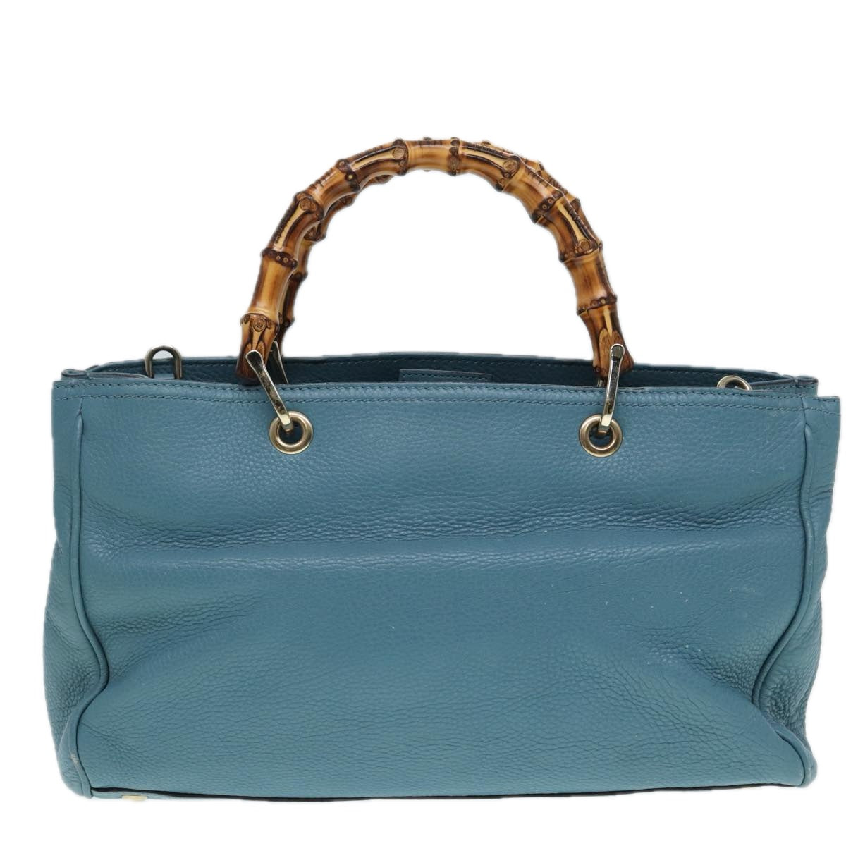 Gucci Bamboo, Blue, Leather, handbag