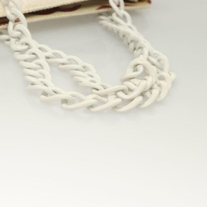 Chanel Logo CC, White, Canvas, shoulder