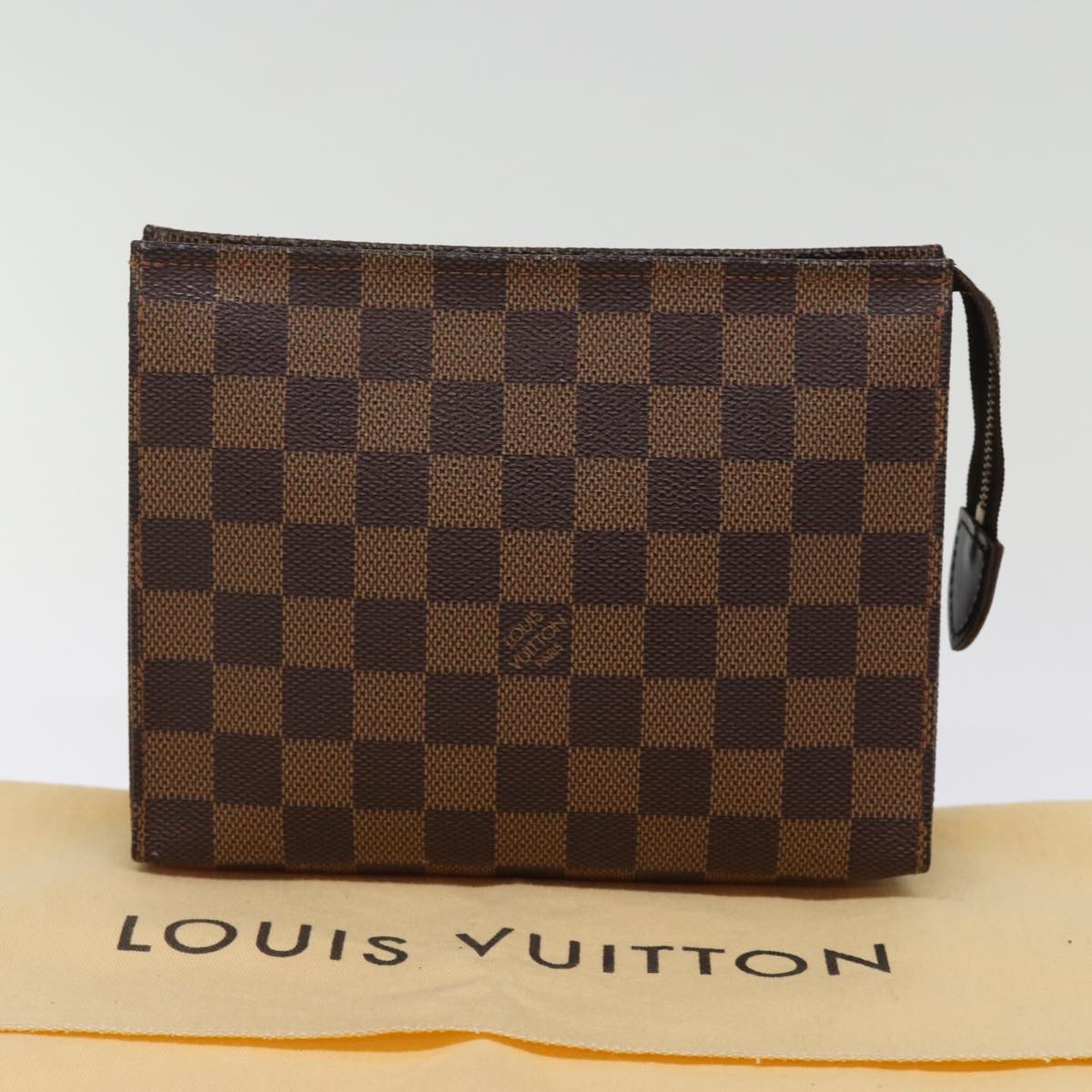 Louis Vuitton Poche Toilette, Brown, Canvas, clutch