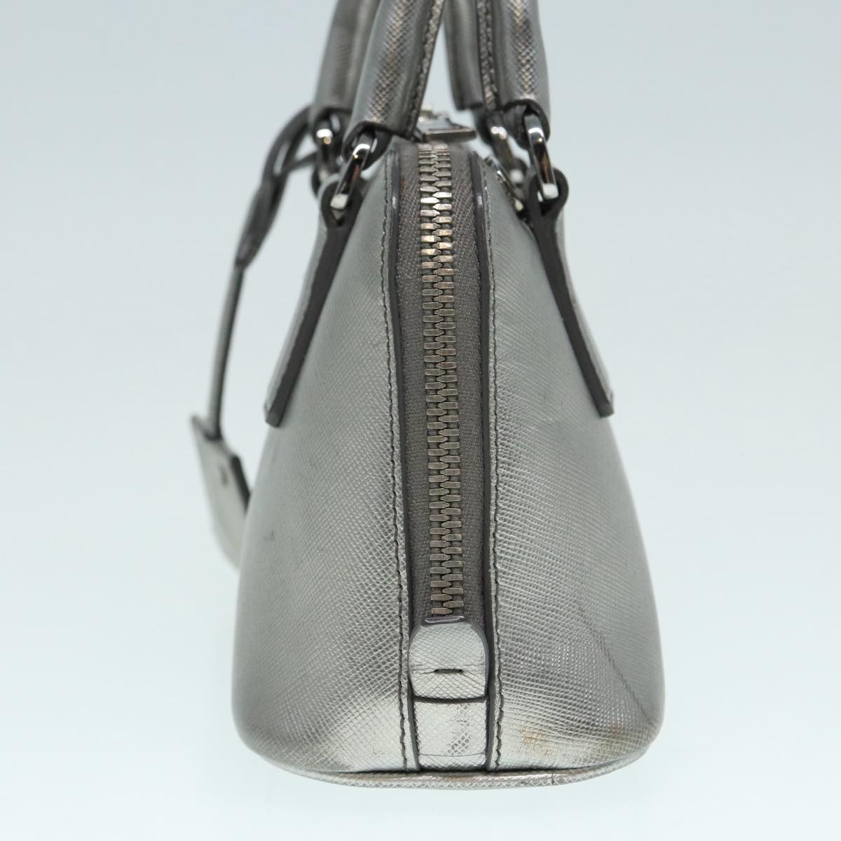 Prada Promenade, Silver, Leather, handbag