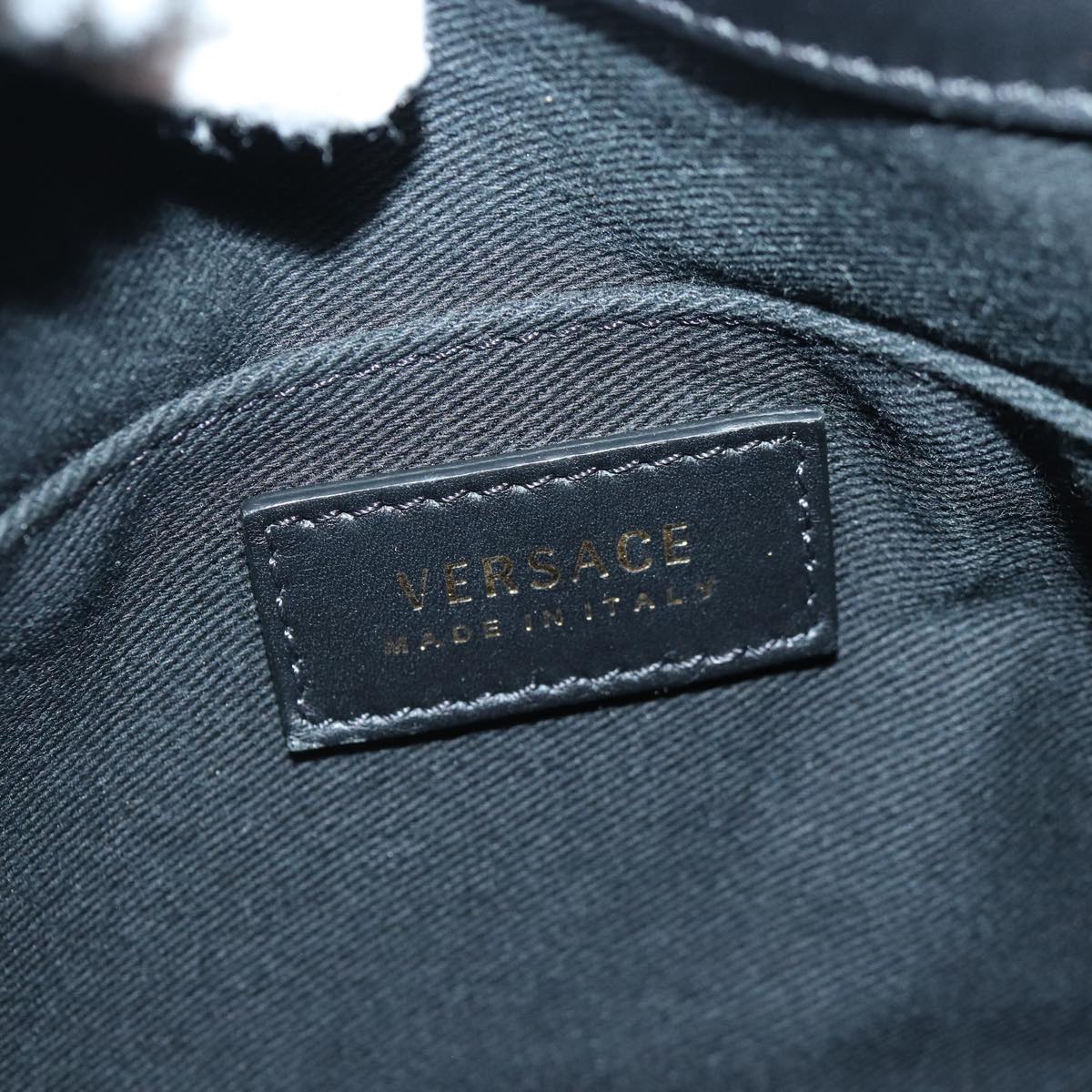 Versace Virtus, Black, Leather, backpack