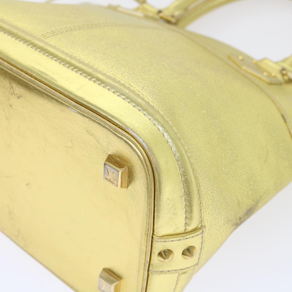 Louis Vuitton Lockit, Gold, Leather, handbag