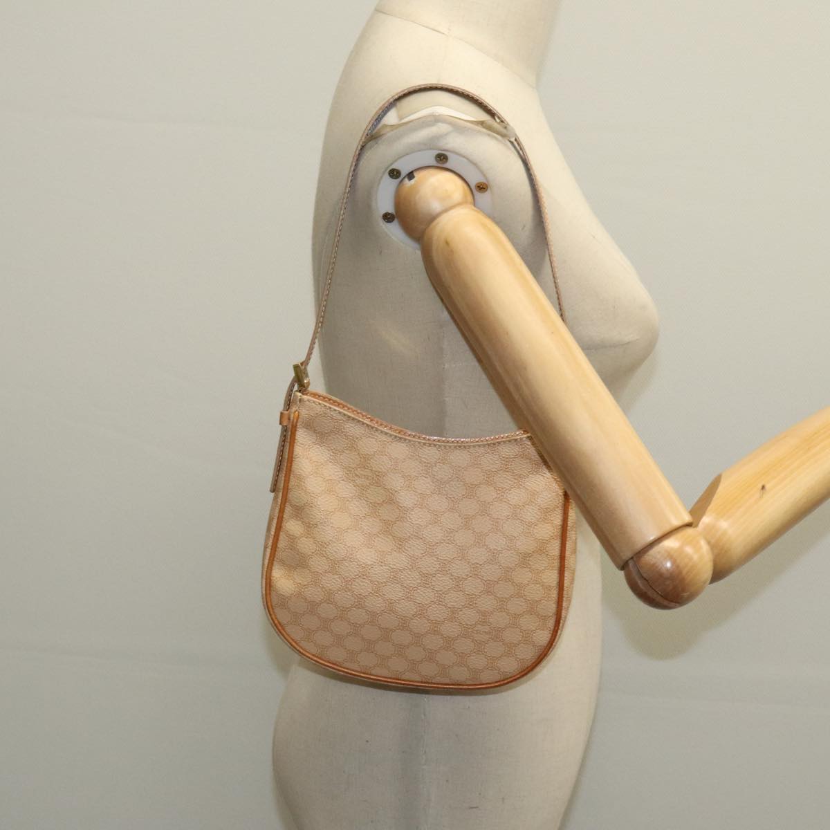 Céline Macadam, Beige, Canvas, shoulder