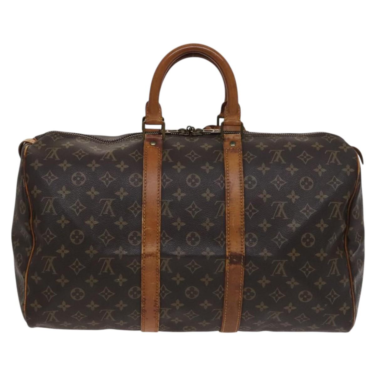 Louis Vuitton Keepall 45, Brown, Canvas, travel