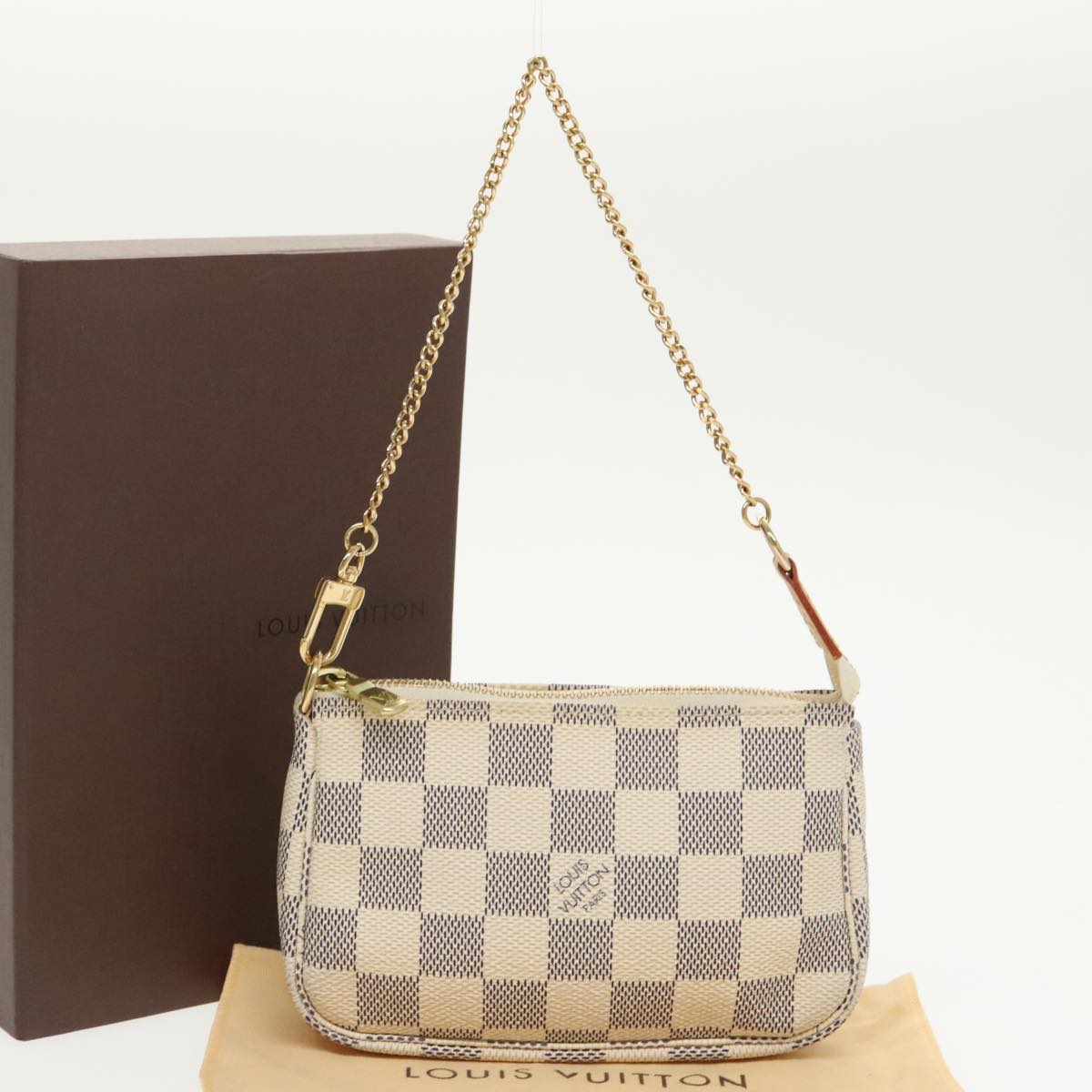 Louis Vuitton Pochette Accessoire, Grey, Canvas, handbag