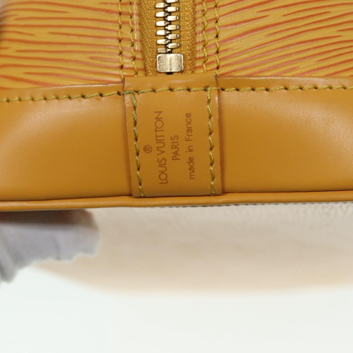 Louis Vuitton Alma, Yellow, Leather, handbag