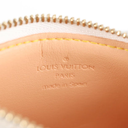 Louis Vuitton Pochette Clés, White, Canvas, wallet