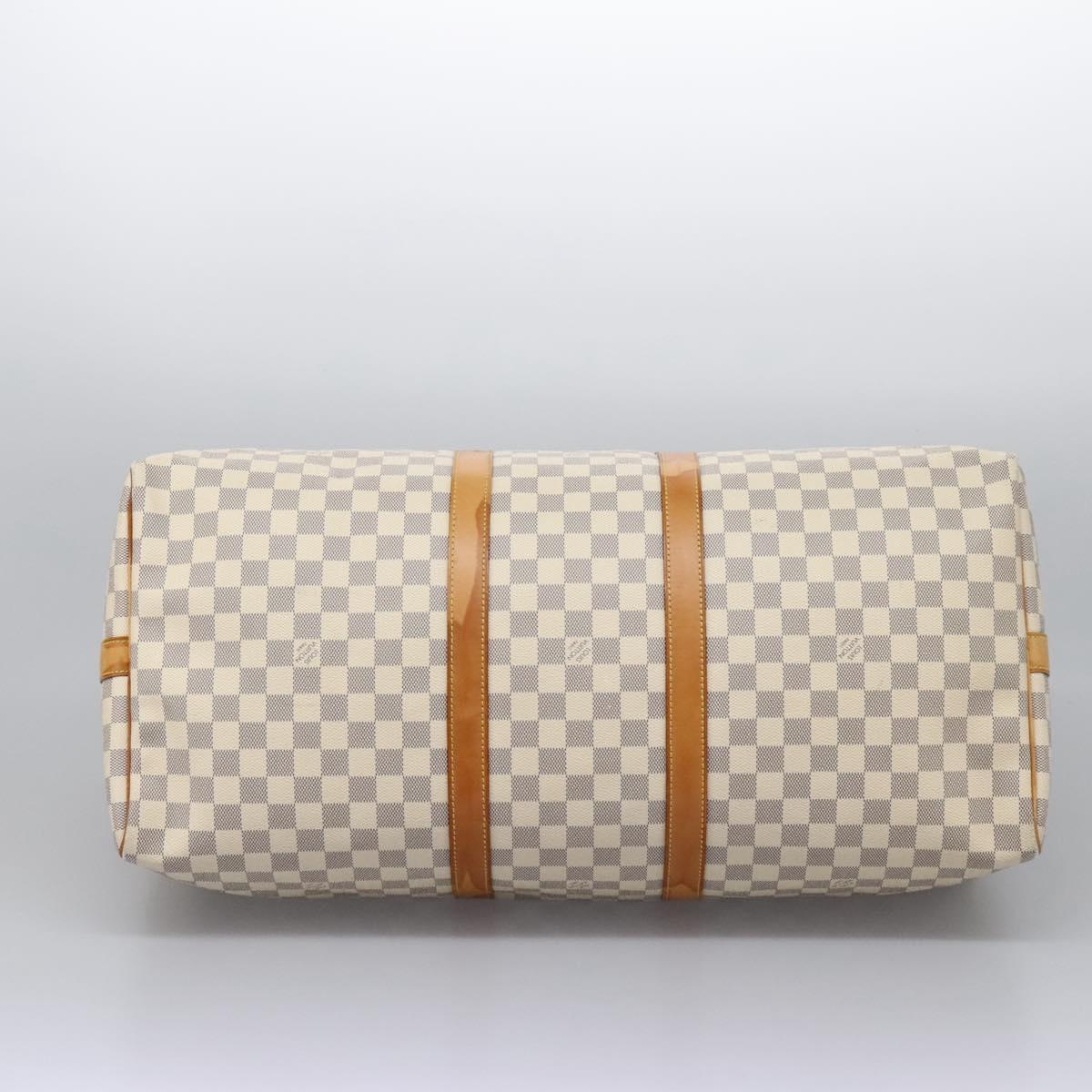 Louis Vuitton Keepall Bandoulière 55, White, Canvas, travel