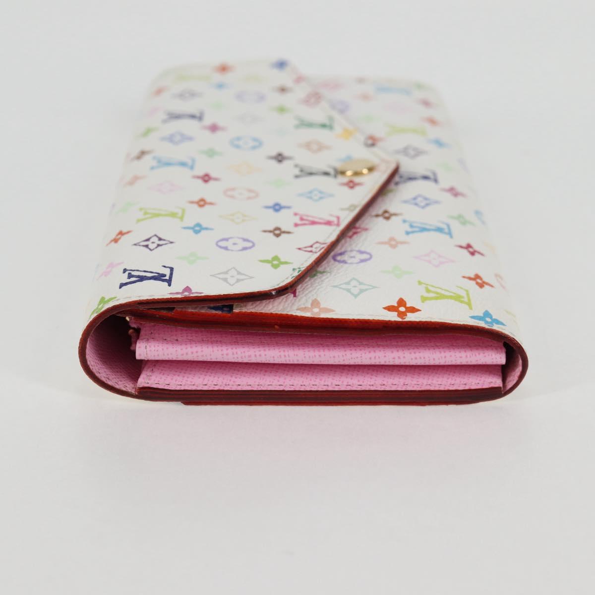 Louis Vuitton Sarah, White, Canvas, wallet