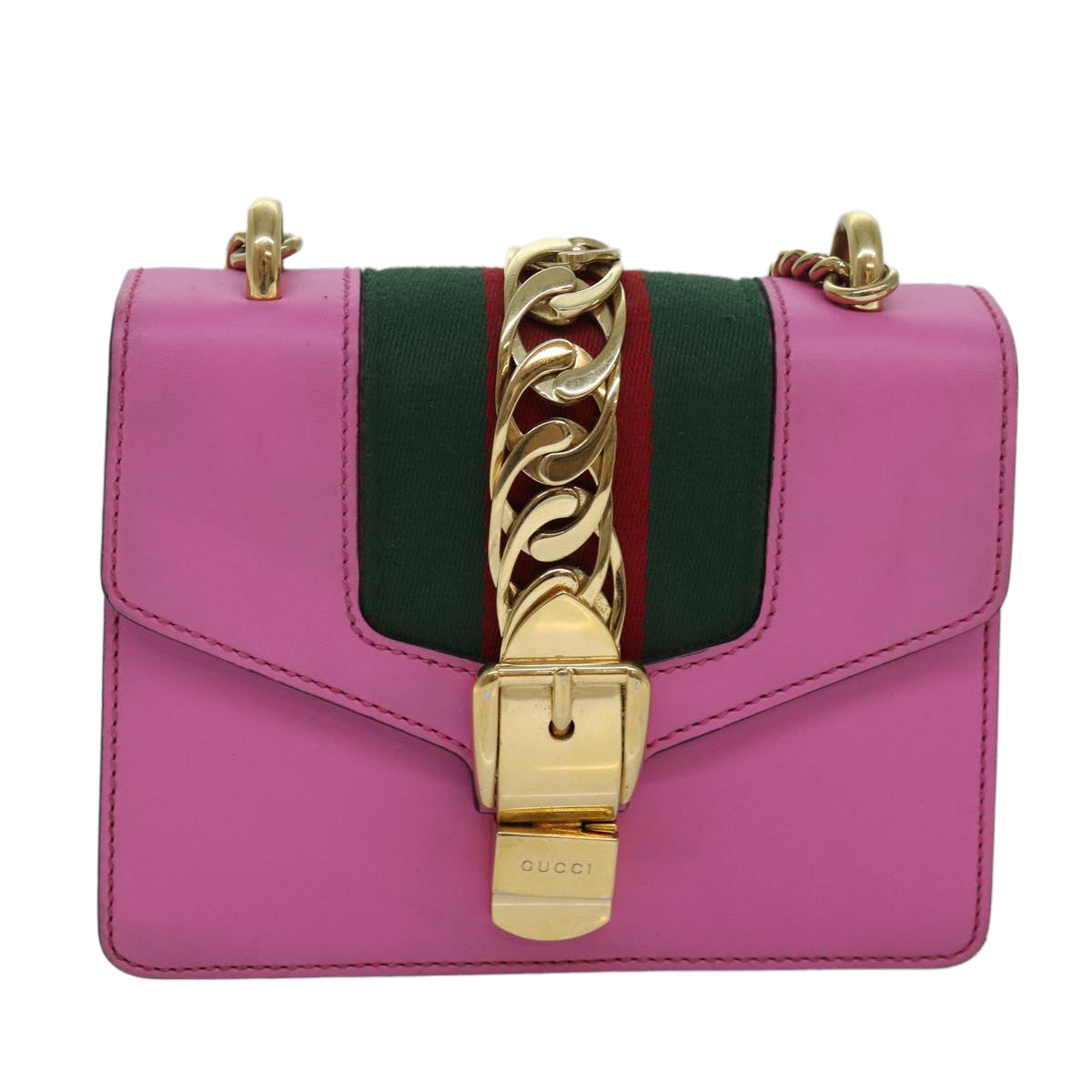 Gucci Sylvie, Pink, Leather, shoulder