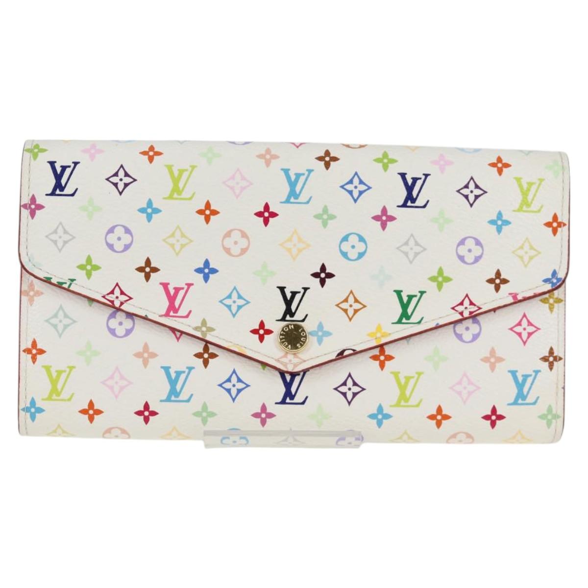 Louis Vuitton Sarah, White, Canvas, wallet