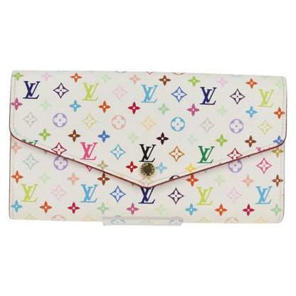 Louis Vuitton Sarah, White, Canvas, wallet