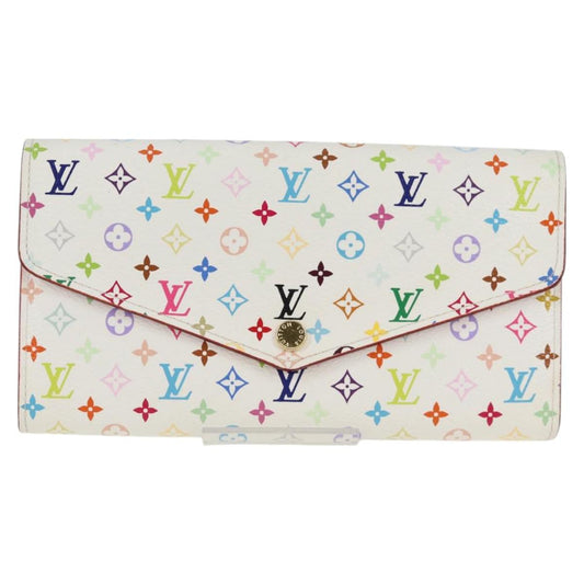 Louis Vuitton Sarah, White, Canvas, wallet