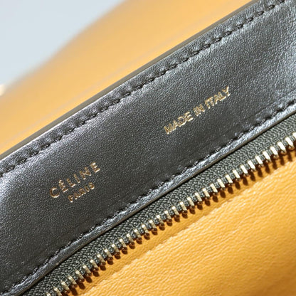Céline Trapèze, Black, Leather, tote