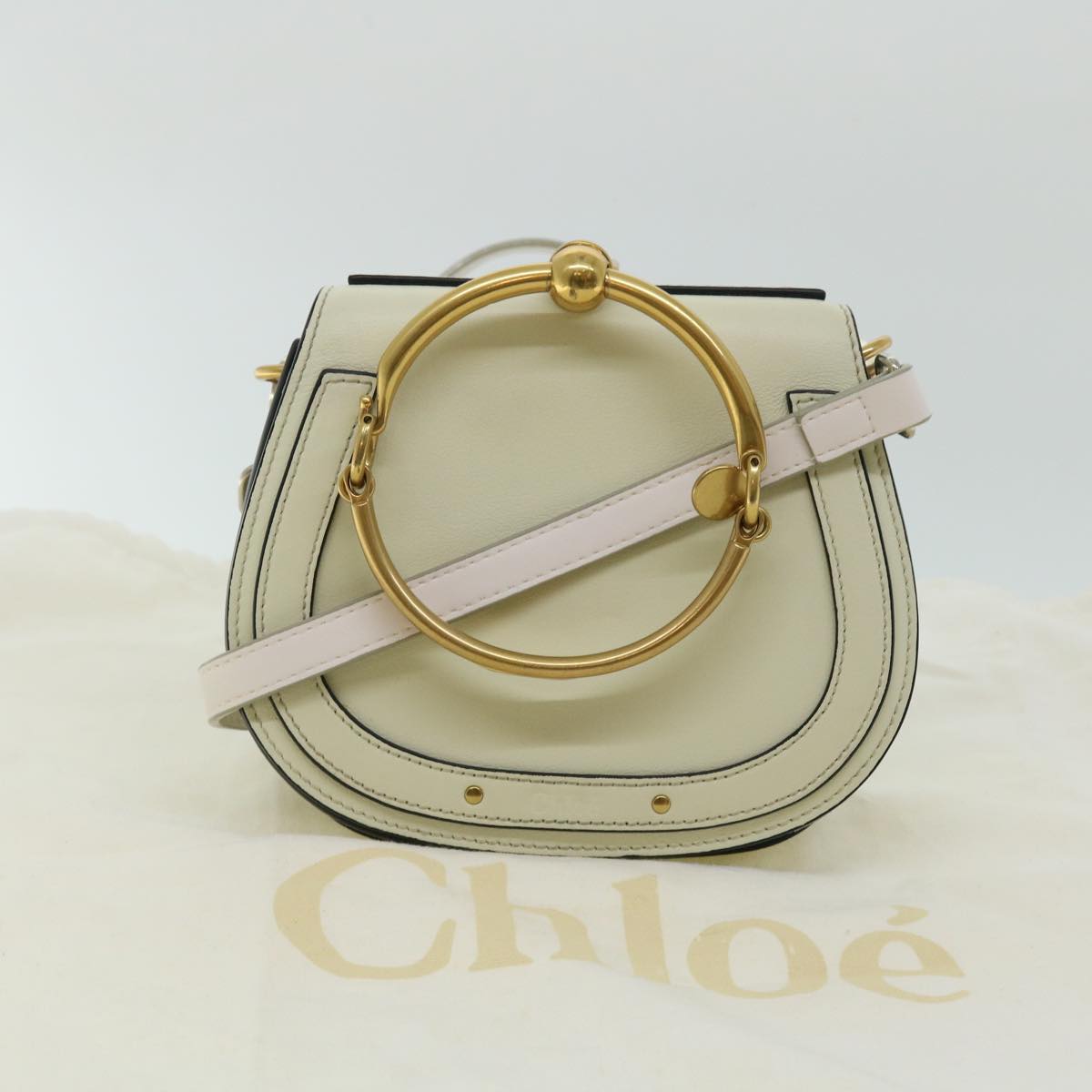 Chloé Nile, Ecru, Leather, backpack