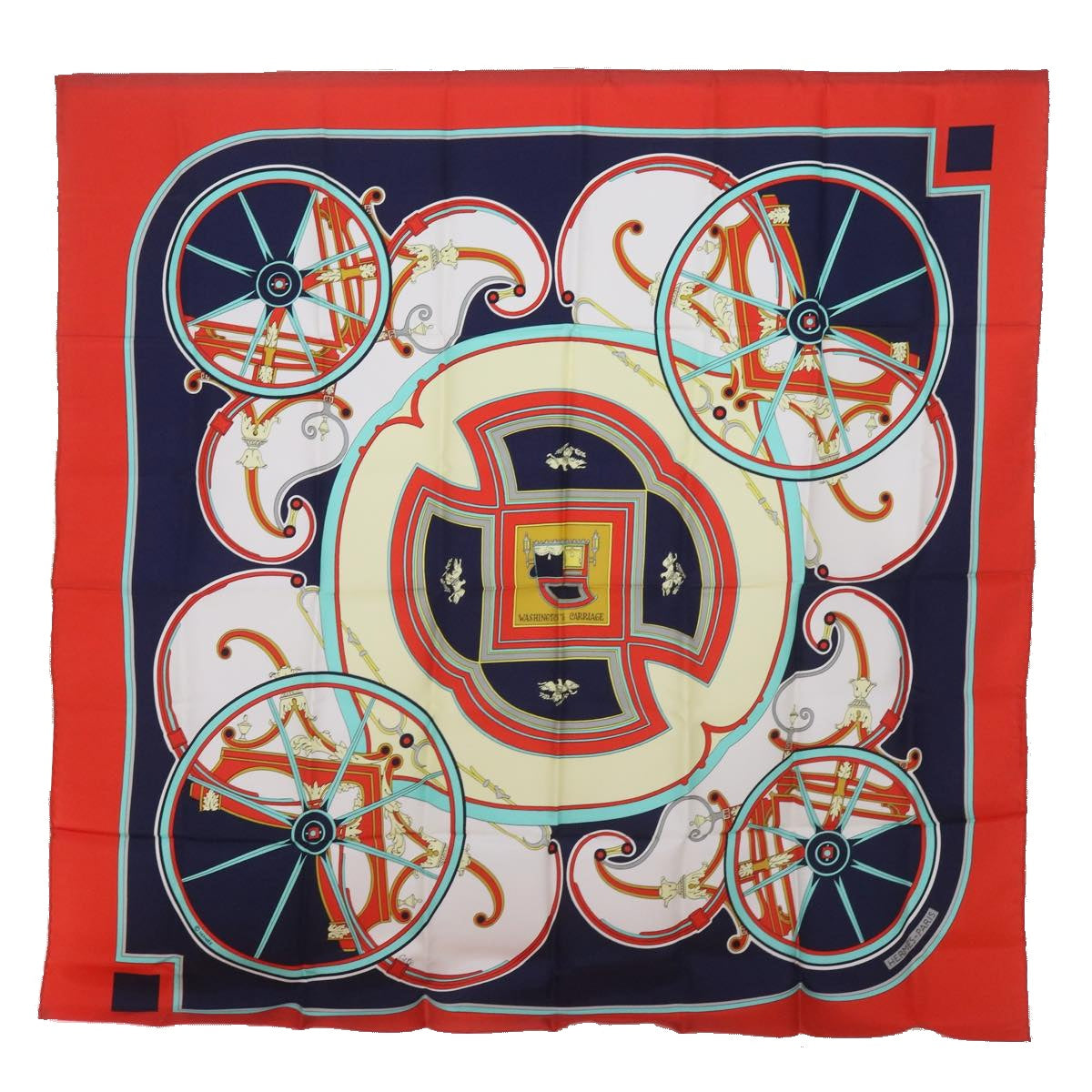 Hermès Carré 90, Red, Silk, scarf