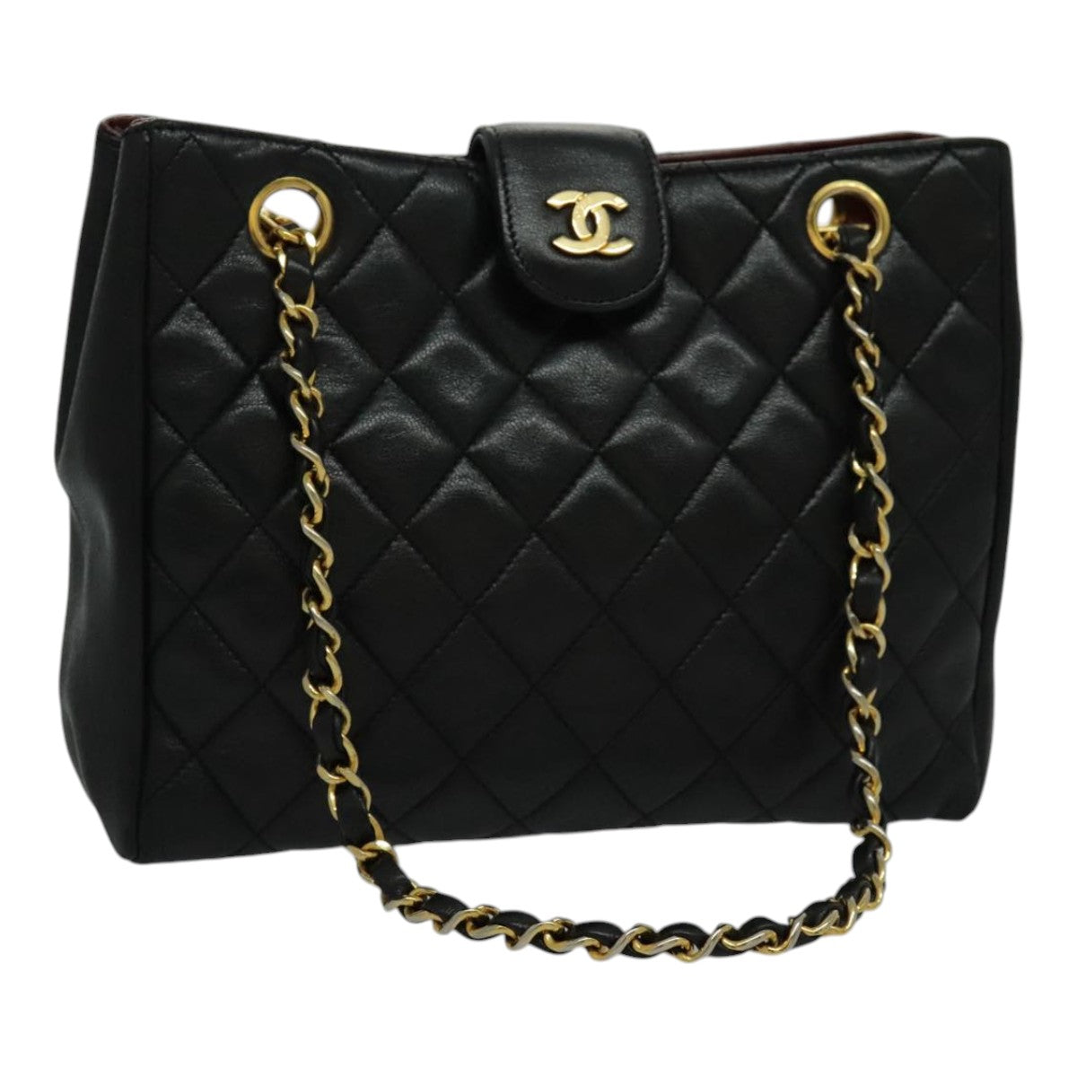 Chanel Cc, Black, Calfskin, shoulder